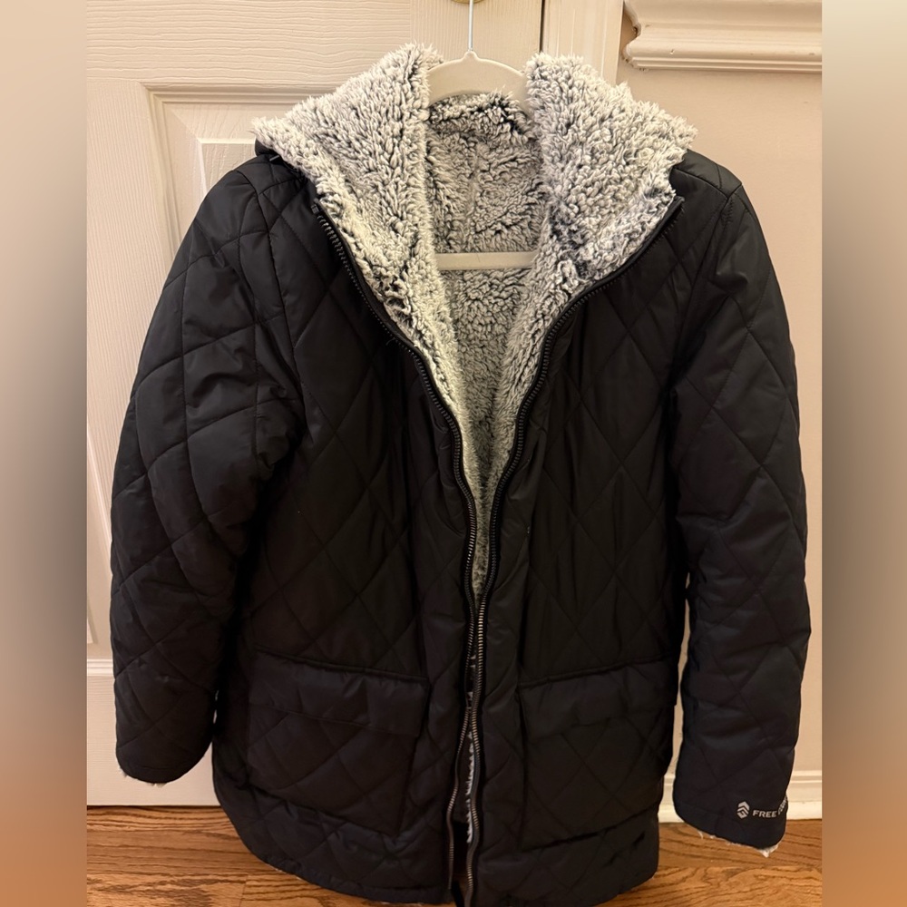 Free Country Black Quilted Reversible Jacket